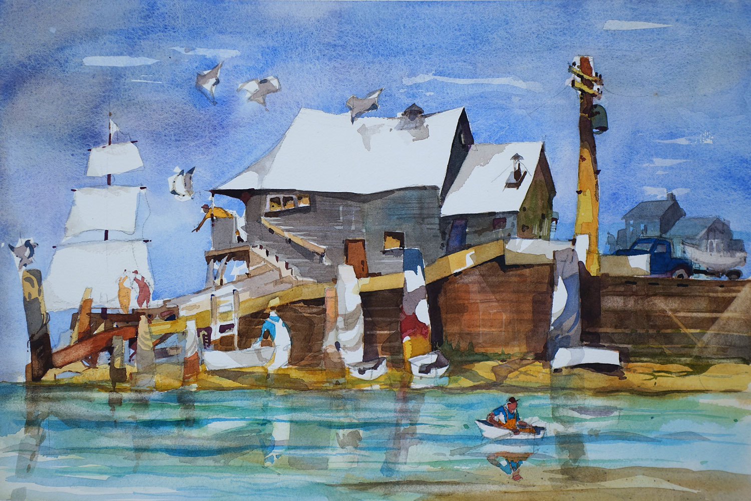 Cape Cod Harbor Scene 1