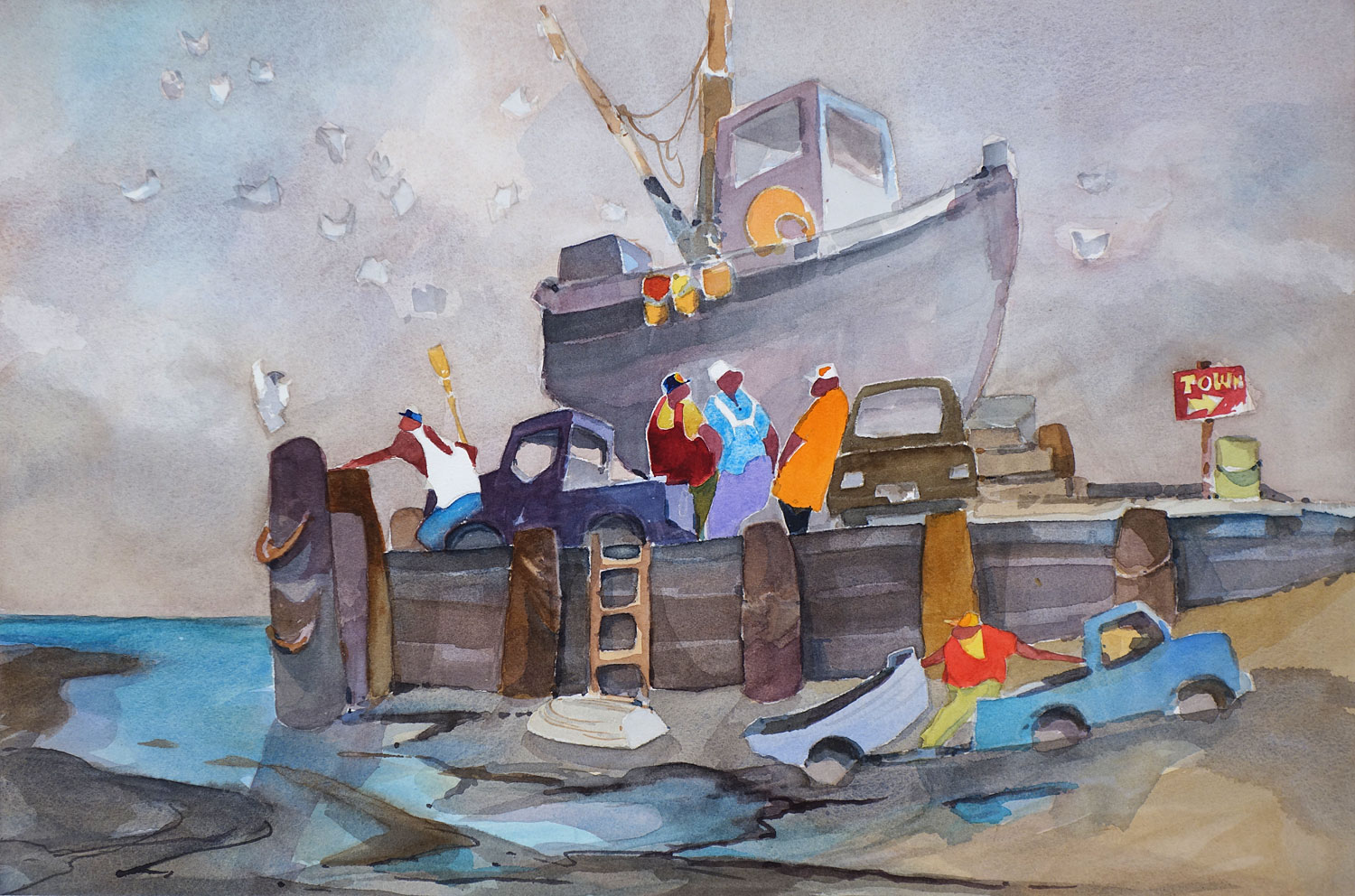 Cape Cod Fishermen On Dock 1