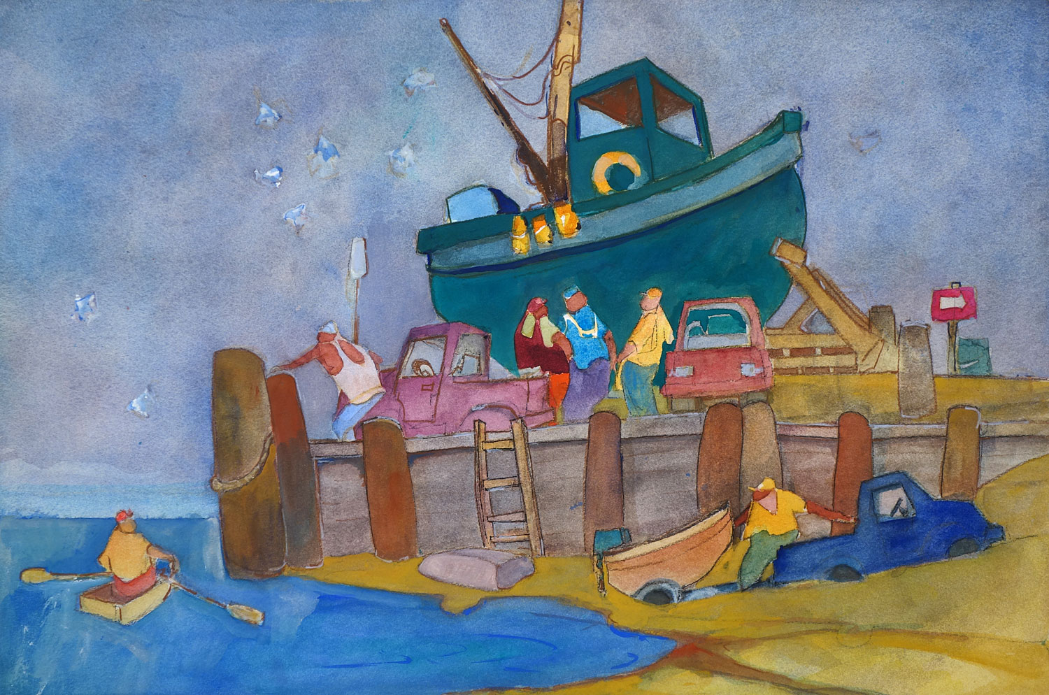 Cape Cod Fishermen On Dock 3