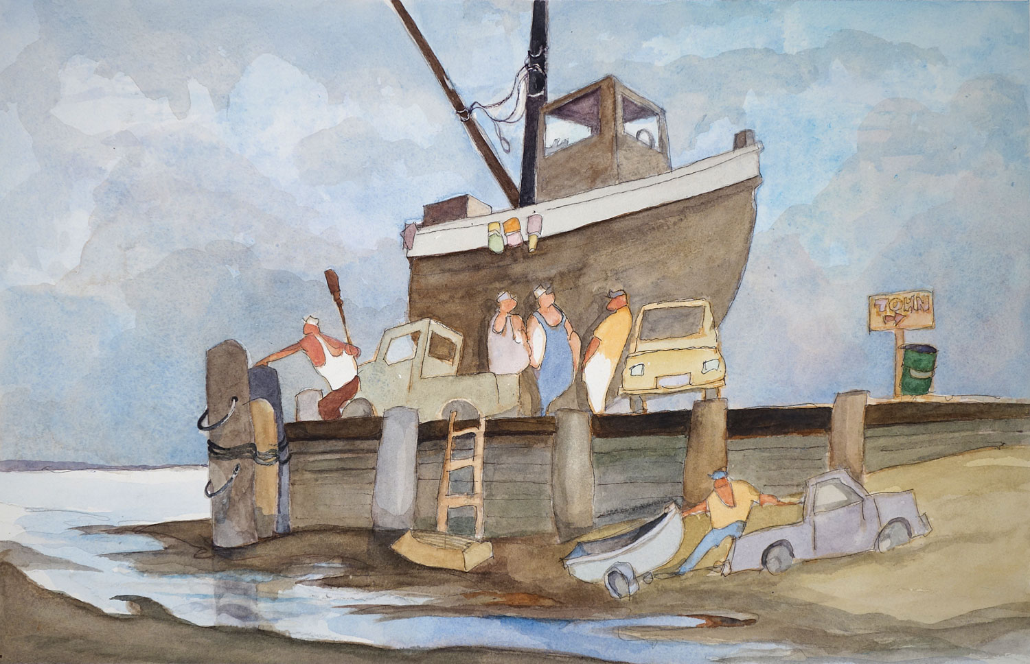 Cape Cod Fishermen On Dock 2