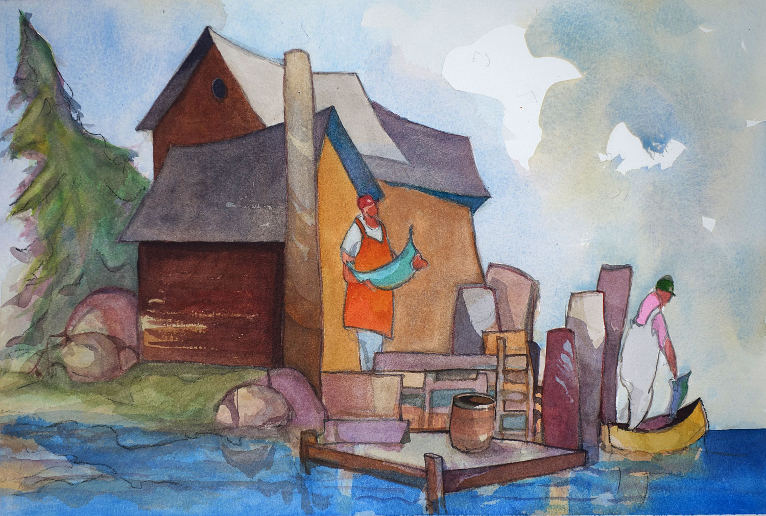 Cape Cod Fishermen with Catch 2