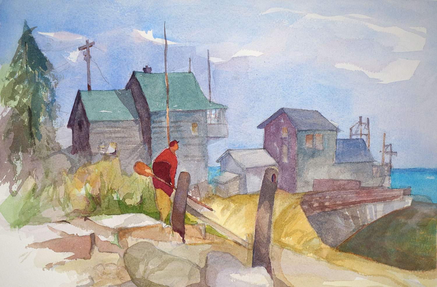 Cape Cod Heading Out With The Canoe (collection of Paul)