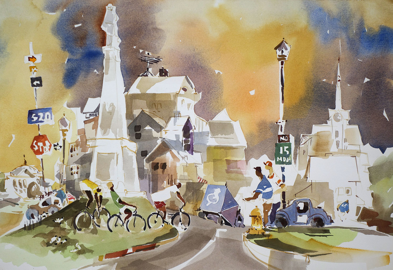 Downtown Rochester Bicyclists Washington Square Park