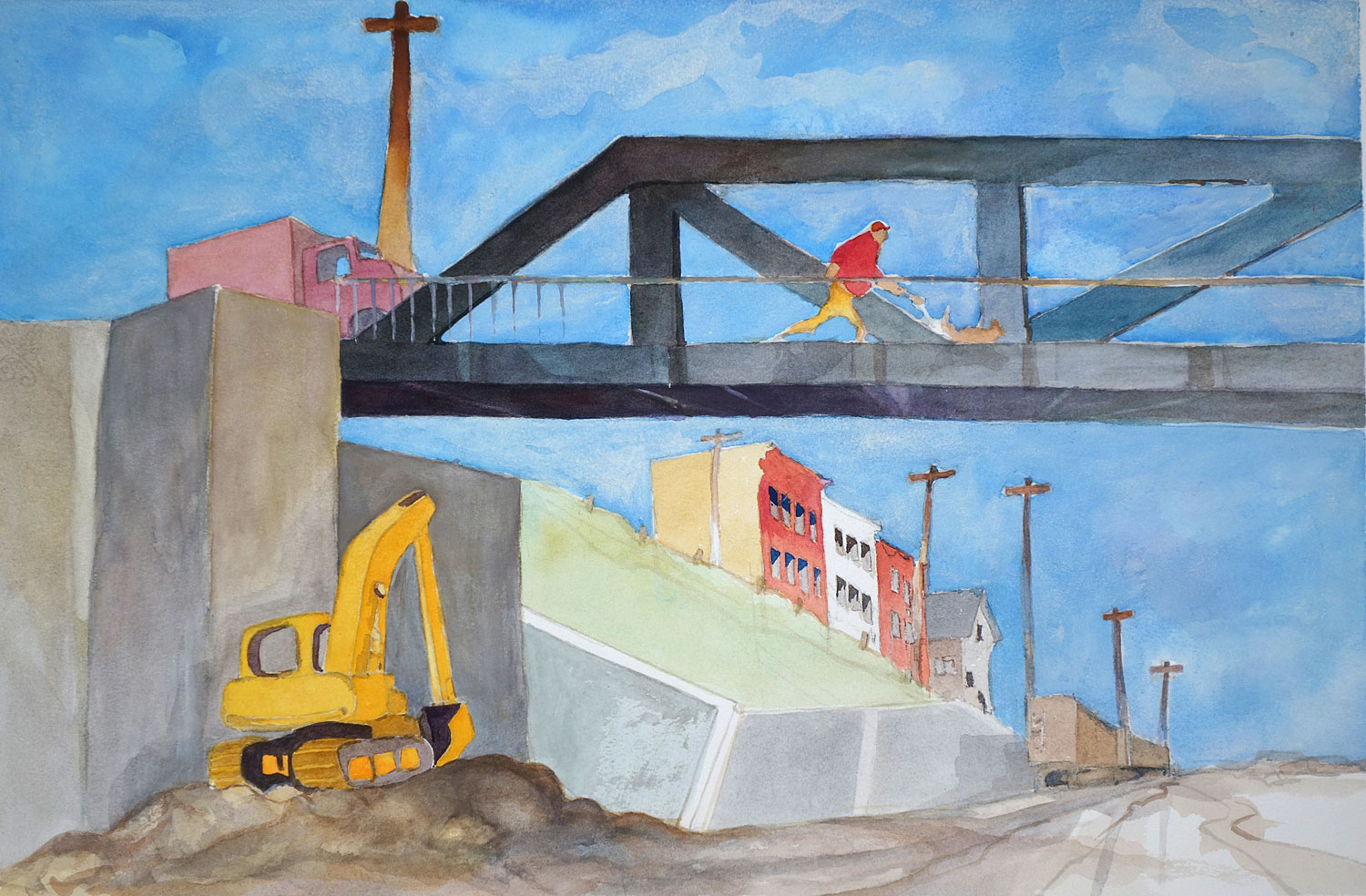 Downtown Rochester Main Street Bridge Over Railroad