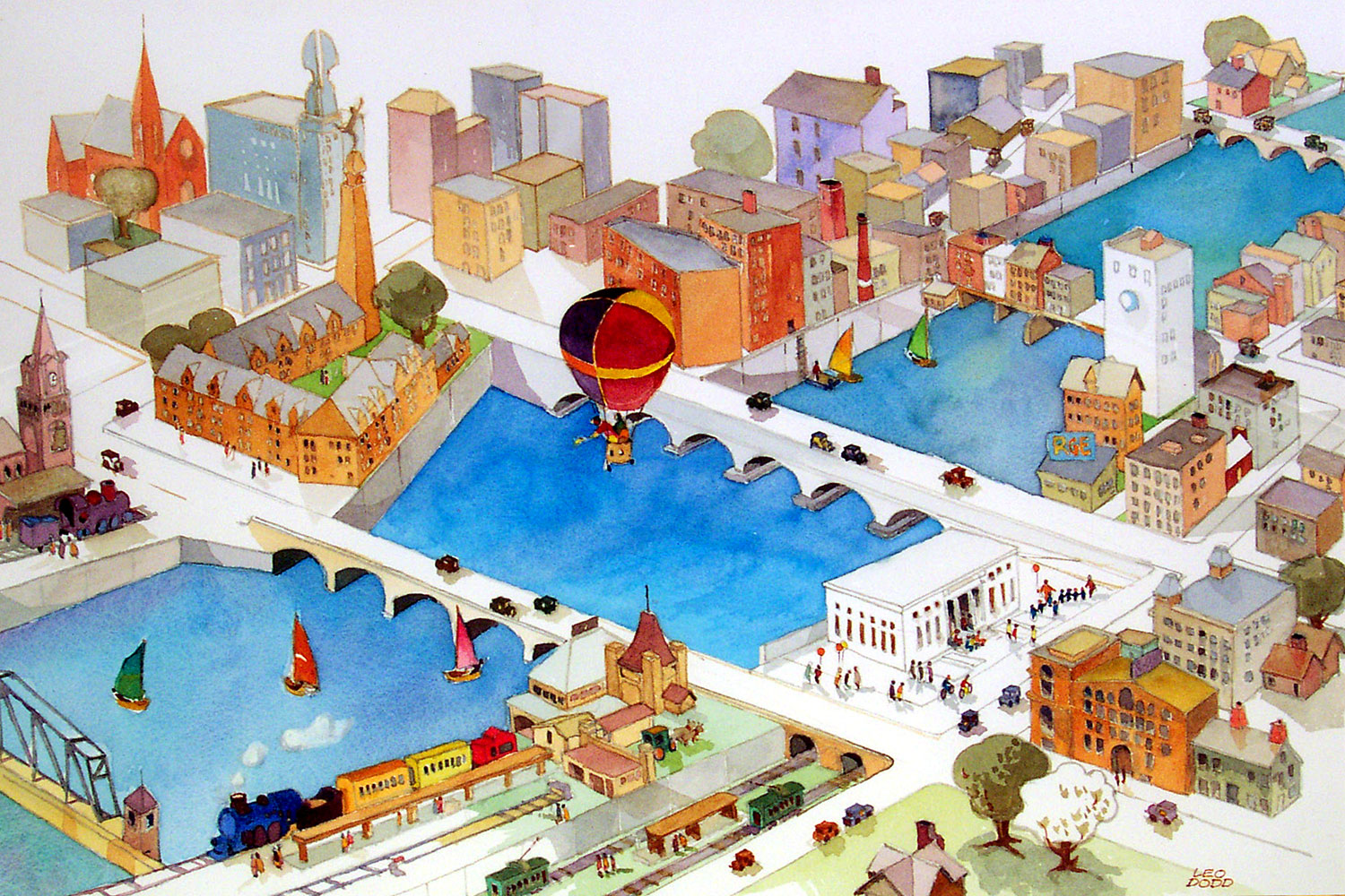 Downtown Rochester Genesee River From Air