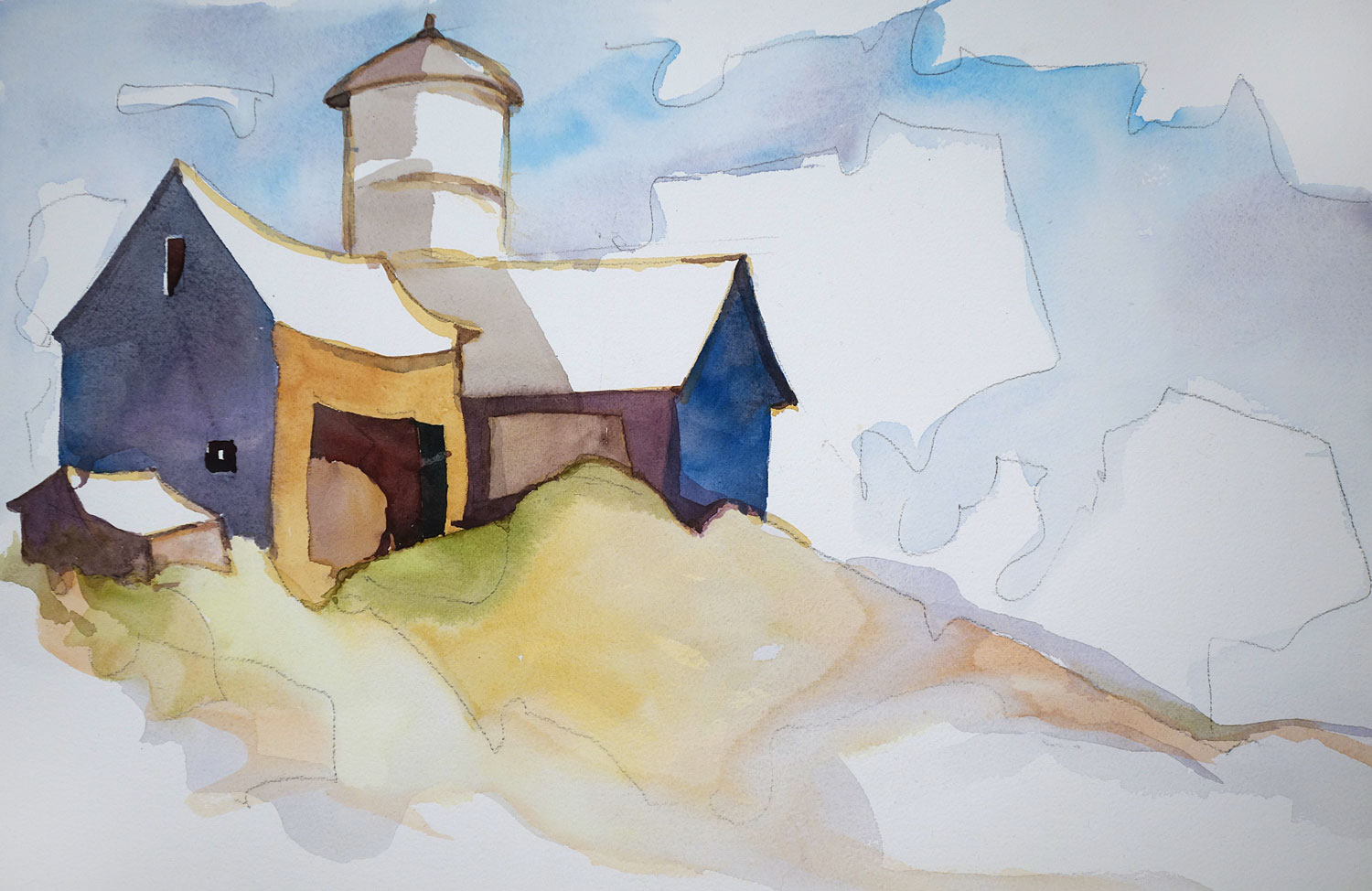 Farm Barn On The Hill