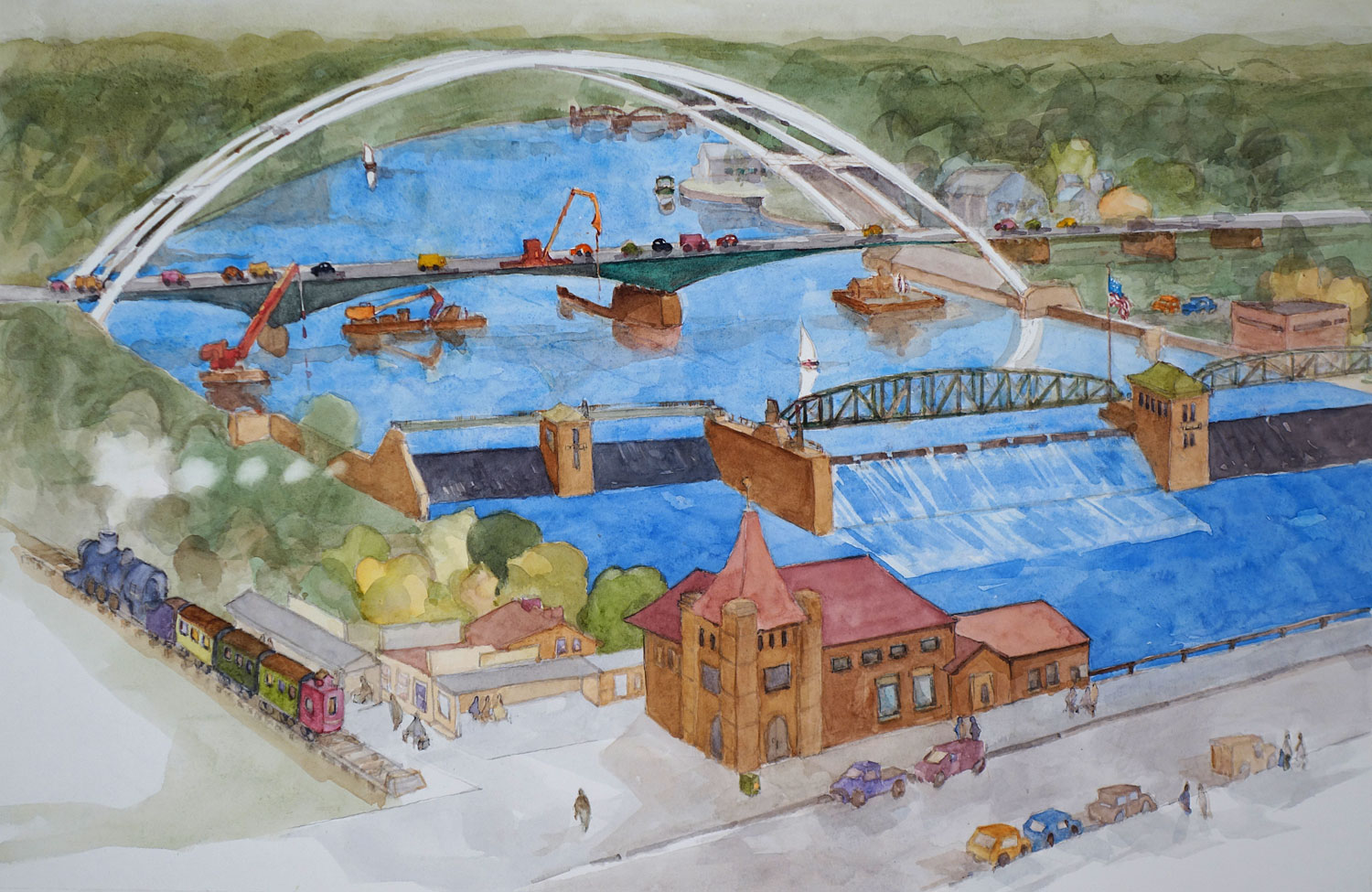 Freddy Sue Bridge From Atop Broad Street