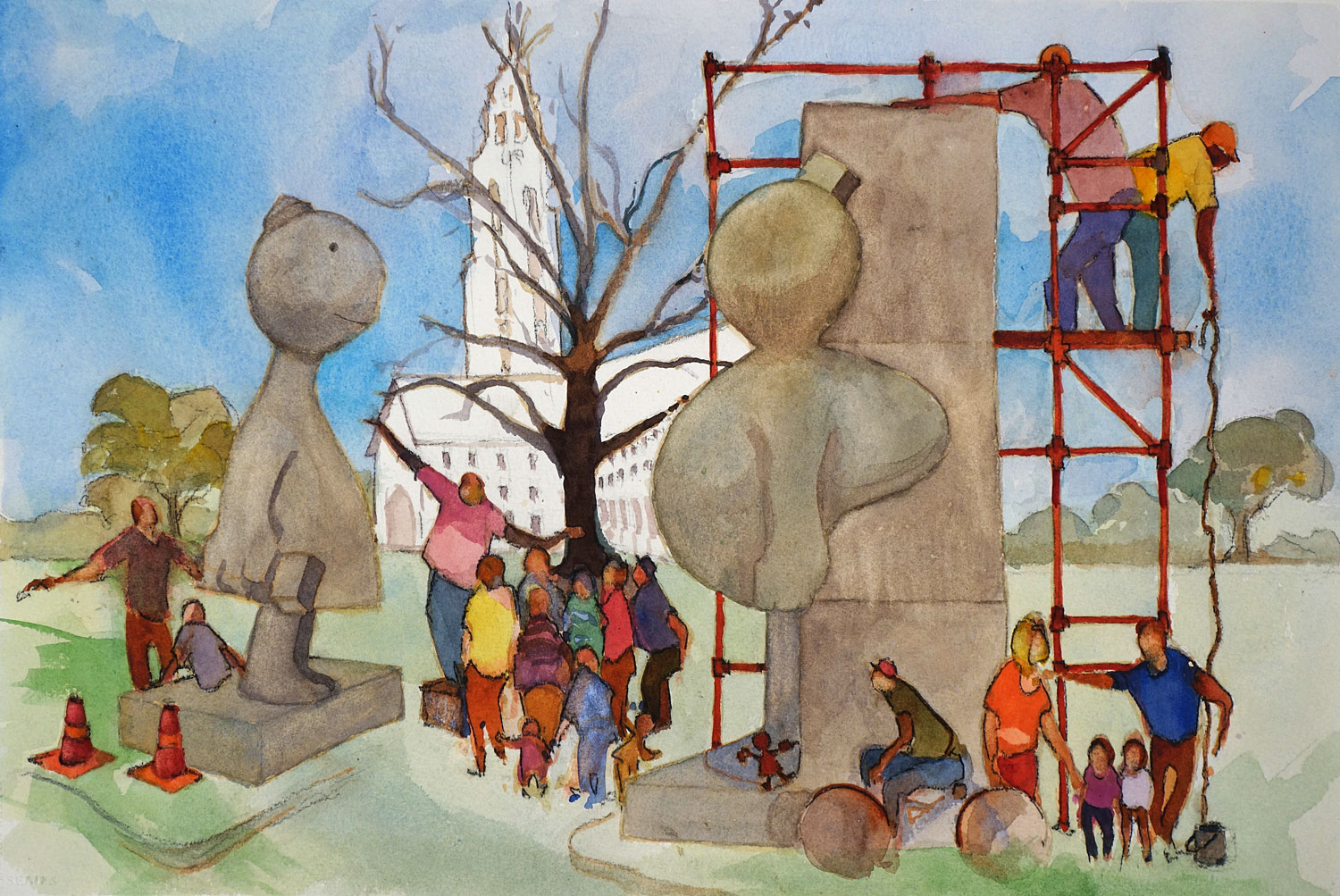 Memorial Art Gallery Otterness Installing Sculpture